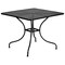 Emma and Oliver Commercial 35.5" Square Metal Garden Patio Table Set w/ 2 Round Back Chairs